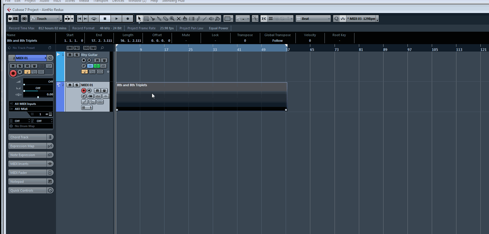 Cubase Tips: 8th and Triplets